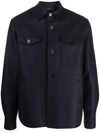 Harris Wharf London Felted Virgin Wool Jacket In Blue