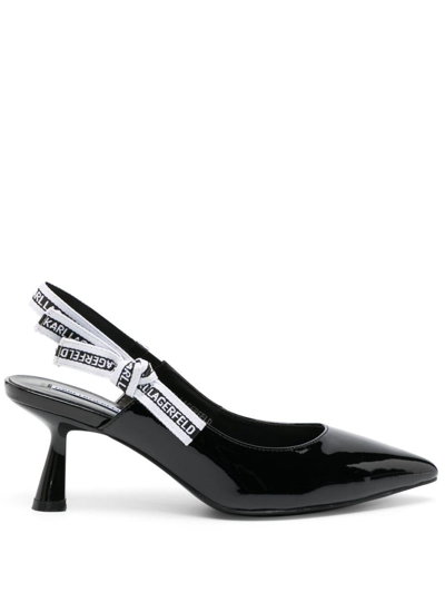 Karl Lagerfeld 75mm Panache Ribbon Pumps In Black