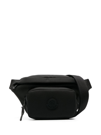 Moncler Logo-patch Belt Bag In Black