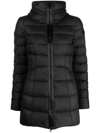 Peuterey Funnel-neck Padded Mid-length Coat In Black