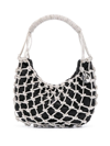 Rosantica Black Nodi Hotfix Tote Bag In Nero E Argento