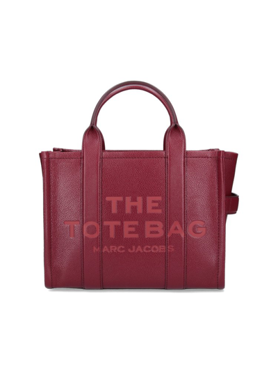 Marc Jacobs The Tote Logo Debossed Toe Bag In Red