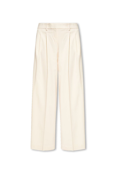 Theory Low Rise Stretch Wool Pants In White
