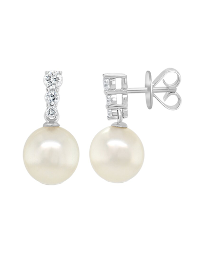 Sabrina Designs 14k 0.21 Ct. Tw. Diamond Pearl Earrings In White