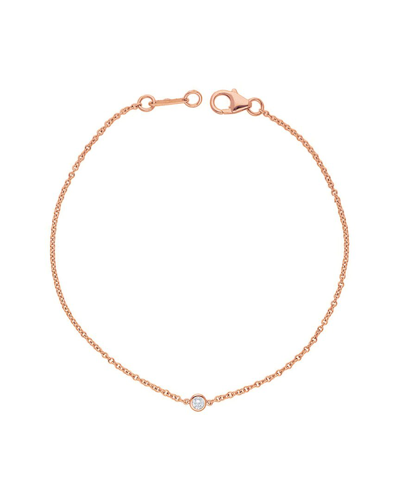 Diana M. Fine Jewelry 14k Rose Gold 0.15 Ct. Tw. Diamond Chain Bracelet In Pink