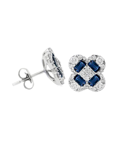 Diana M. Fine Jewelry 14k 1.39 Ct. Tw. Diamond & Sapphire Studs