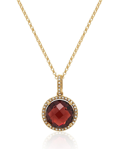 Diana M. Fine Jewelry 14k 4.20 Ct. Tw. Diamond & Garnet Pendant Necklace