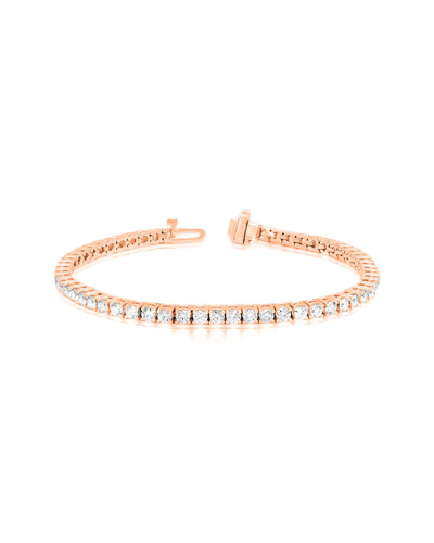 Diana M. Fine Jewelry 14k Rose Gold 3.00 Ct. Tw. Diamond Tennis Bracelet