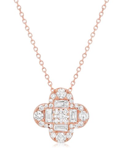 Diana M. Fine Jewelry 14k Rose Gold 0.63 Ct. Tw. Diamond Clover Pendant Necklace