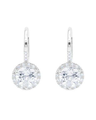 Diana M. Fine Jewelry 14k 1.97 Ct. Tw. Diamond & White Topaz Earrings