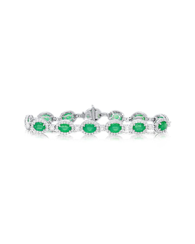 Diana M. Fine Jewelry 18k 13.65 Ct. Tw. Diamond & Emerald Bracelet