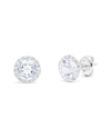 DIANA M. DIANA M. FINE JEWELRY 14K 1.61 CT. TW. DIAMOND & WHITE TOPAZ HALO STUDS