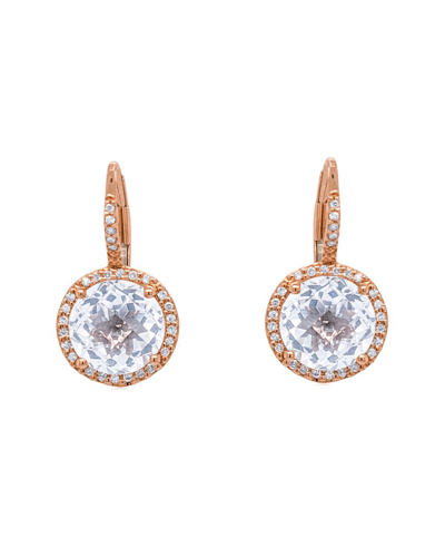 Diana M. Fine Jewelry 14k Rose Gold 3.58 Ct. Tw. Diamond & White Topaz Halo Earrings