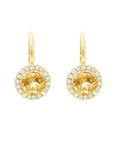 Diana M. Fine Jewelry 14k 0.94 Ct. Tw. Diamond & Citrine Halo Earrings