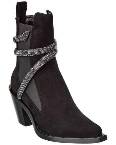 René Caovilla Suede Boot In Black