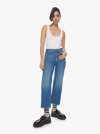 Mother The Rambler Zip Ankle Under Pressure Jeans In Blue