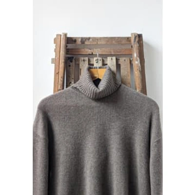 Jumper 1234 Taupe Roll Collar Cashmere Knit