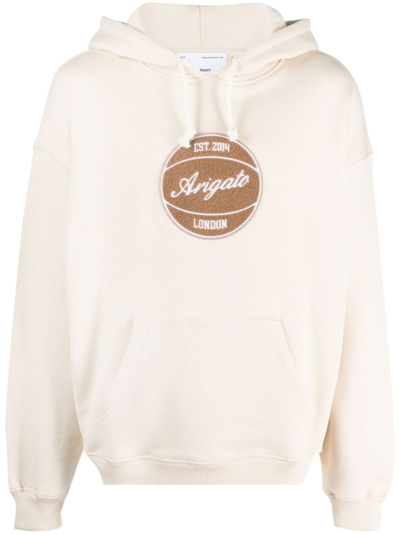 Axel Arigato Logo-patch Cotton Hoodie In Pale Beige