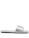 Marc Jacobs The J Marc Metallic Slide Sandals In Silver