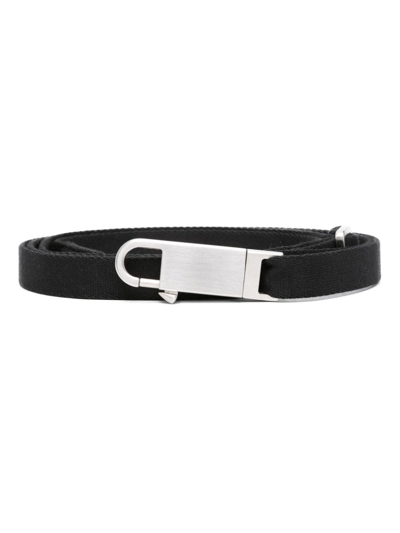 Rick Owens Hook Cotton Belt In Schwarz