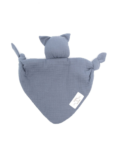 Teddy & Minou Padded Animal-head Blanket In Blue