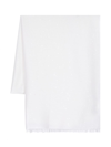 Brunello Cucinelli Sequin-embellished Frayed-hem Scarf In White