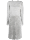 ERMANNO SCERVINO PLEATED GUIPURE LACE BELTED DRESS
