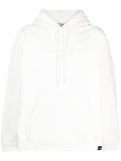 Courrèges Logo Drawstring Hoodie In White