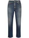 DONDUP BUTTON-FLY CROPPED JEANS