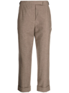 Thom Browne Cropped Slim-cut Trousers In Brown
