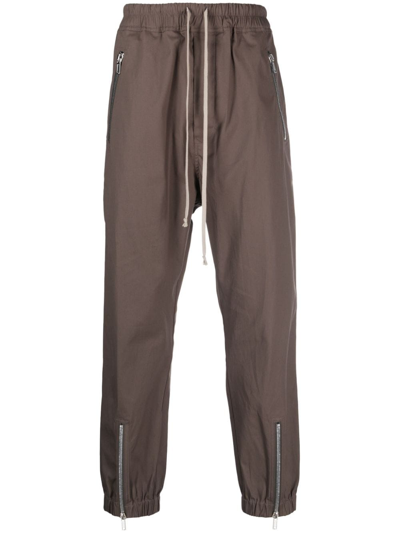 Rick Owens Drawstring-waist Organic Cotton Trousers In Beige