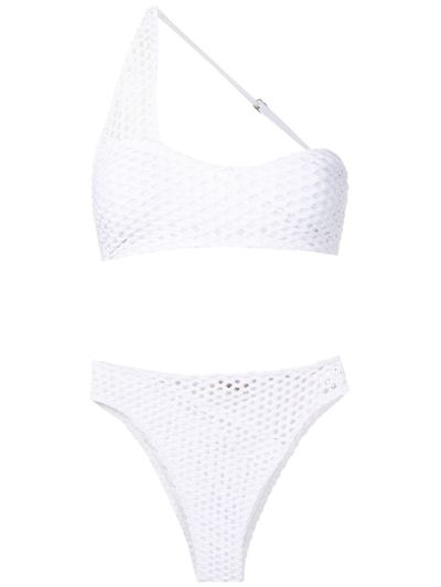 Amir Slama One-shoulder High-waist Bikini In White