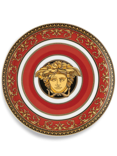 Versace Medusa Porcelain Bread Plate In Red