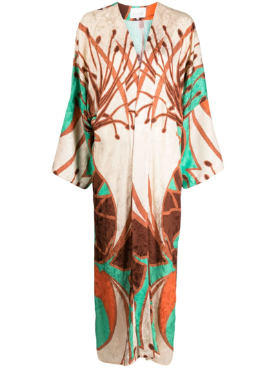 Johanna Ortiz Romance Fluviar Kimono Coat In Multi