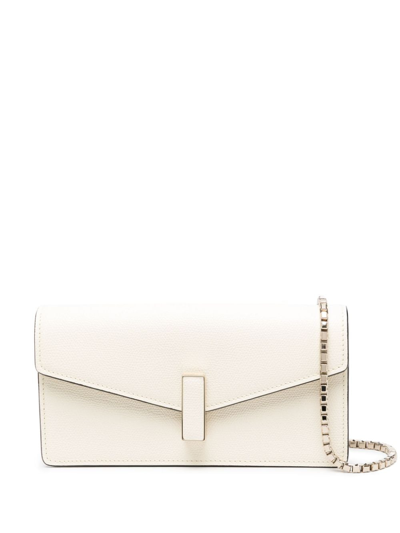 Valextra Iside Leather Clutch Bag In Neutrals