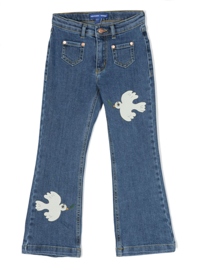 Mini Rodini Kids' Patch-embellished Organic-cotton Jeans In Blue