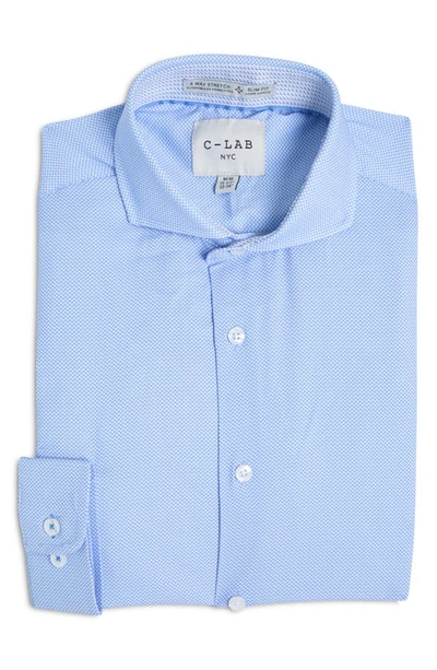 C-lab Nyc Slim Fit 4-way Stretch Dress Shirt In Light Blue