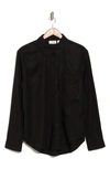 Ecothreads Long Sleeve Button-up Shirt In Jet Black