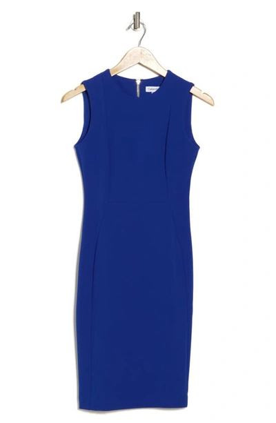 Calvin Klein Sleeveless Sheath Dress In Regatta Blue
