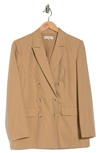 Wayf Double Breasted Blazer In Camel