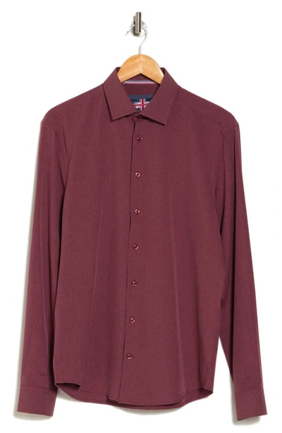 Soul Of London Microfiber Button-up Shirt In Raspberry