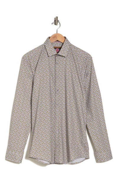 Soul Of London Stretch Button-up Shirt In Grey