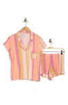 Nordstrom Rack Tranquility Shortie Pajamas In Pink Peach Variegated Stripe