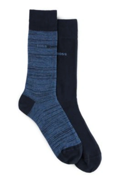 Hugo Boss Two-pack Of Socks In A Regular Length In Dark Blue