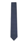 Hugo Boss Silk-blend Tie With All-over Micro Pattern In Dark Blue