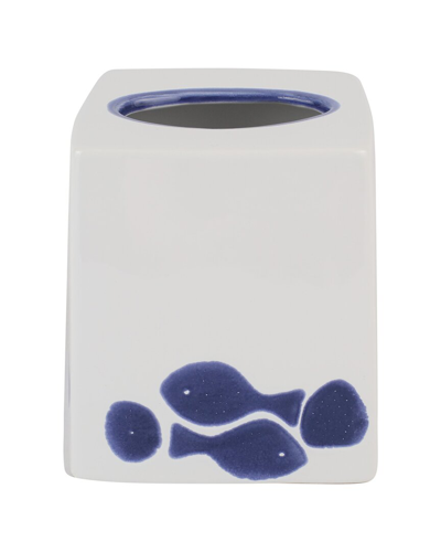 Vietri Santorini Fish Tissue Box Cover In Blue