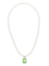 A SINNER IN PEARLS STERLING SILVER PEARL AND CRYSTAL NECKLACE