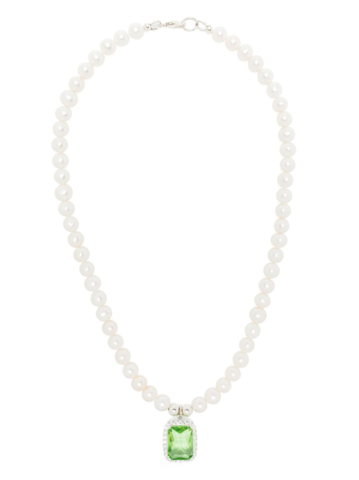 A Sinner In Pearls Sterling Silver Pearl Necklace In White