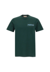 Marni Logo Print Organic Cotton Knit T-shirt In Green