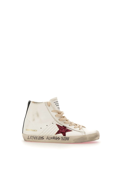 Golden Goose Francy Classic Leather Sneakers In Cream/fuchsia/black